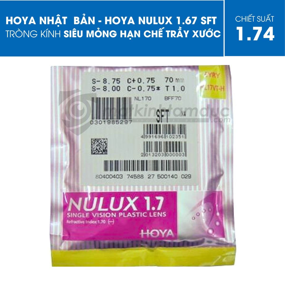 Tròng kính HOYA Nulux 1.74 HVLL - Ảnh 5
