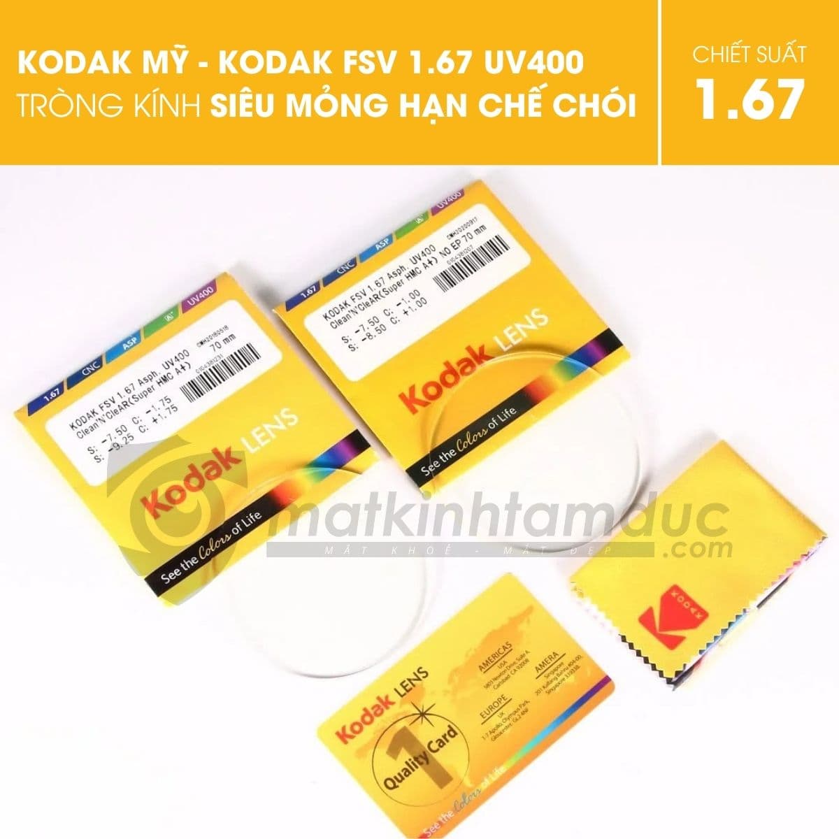 Tròng kính Kodak FSV UV400 1.67 - Ảnh 2