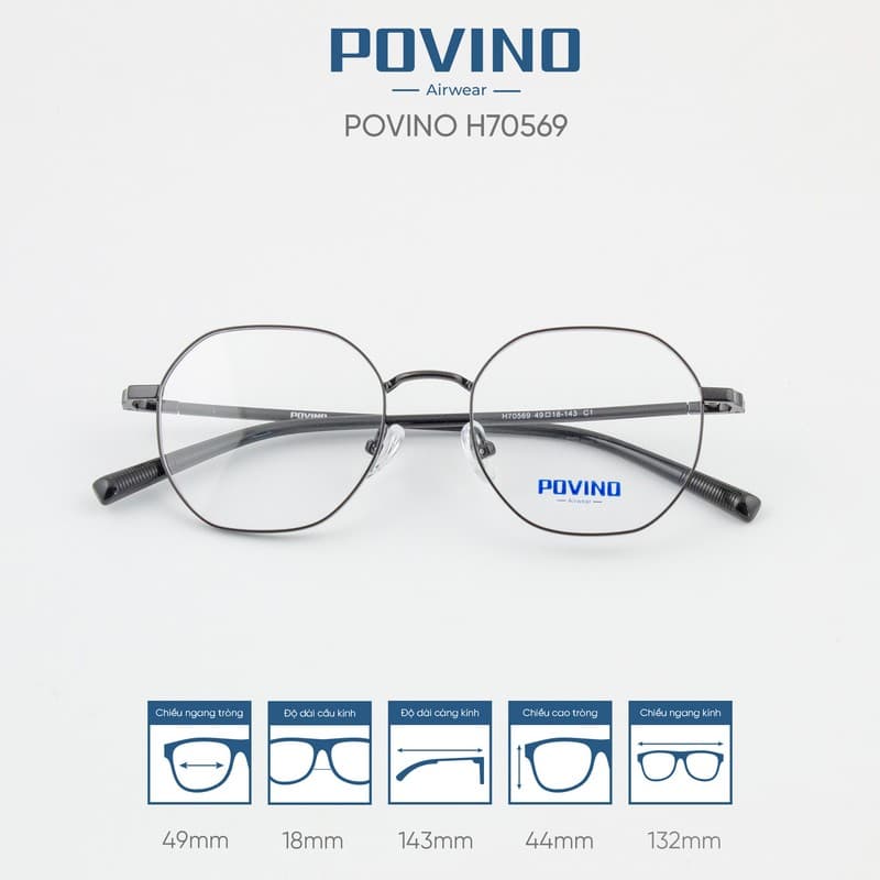 Gọng kính POVINO H70569 - Ảnh 4