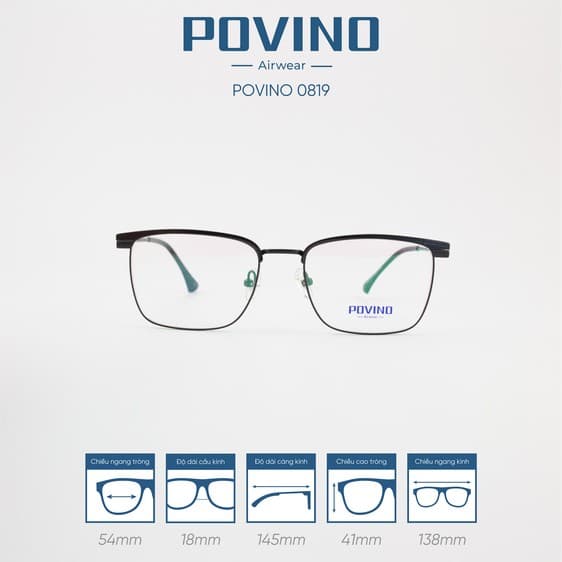 Gọng kính POVINO PO0819 - Ảnh 1
