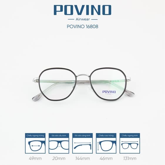 Gọng kính POVINO PO16808 - Ảnh 8