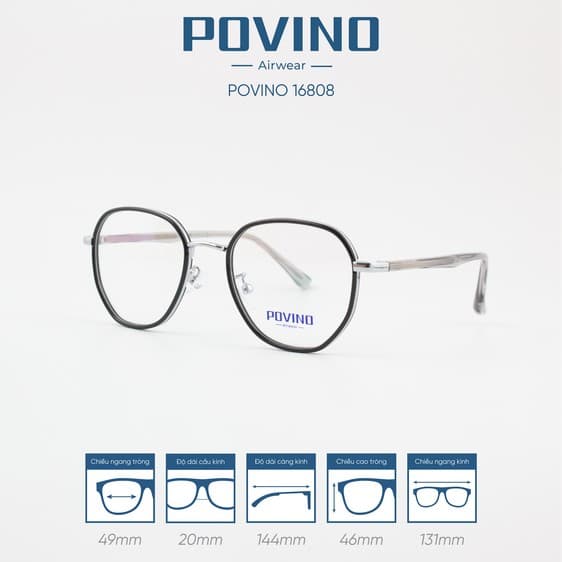 Gọng kính POVINO PO16808 - Ảnh 7