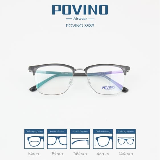 Gọng kính POVINO PO3589 - Ảnh 11