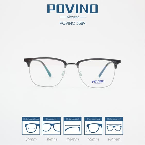 Gọng kính POVINO PO3589 - Ảnh 1