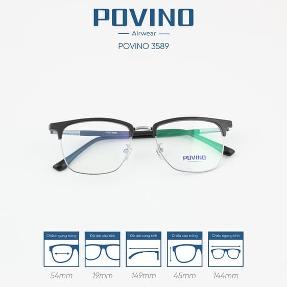 Gọng kính POVINO PO3589 - Ảnh 9