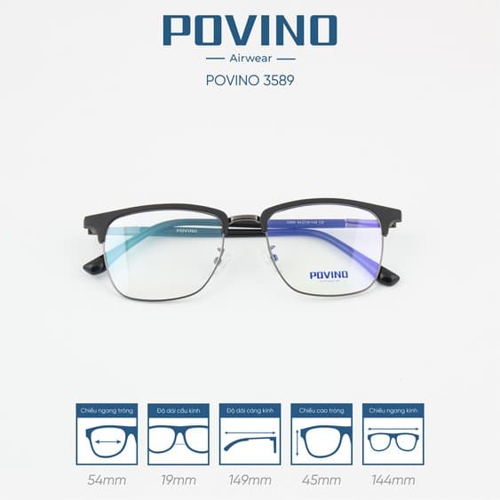 Gọng kính POVINO PO3589 - Ảnh 8