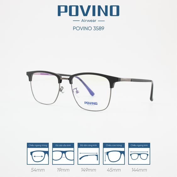 Gọng kính POVINO PO3589 - Ảnh 7