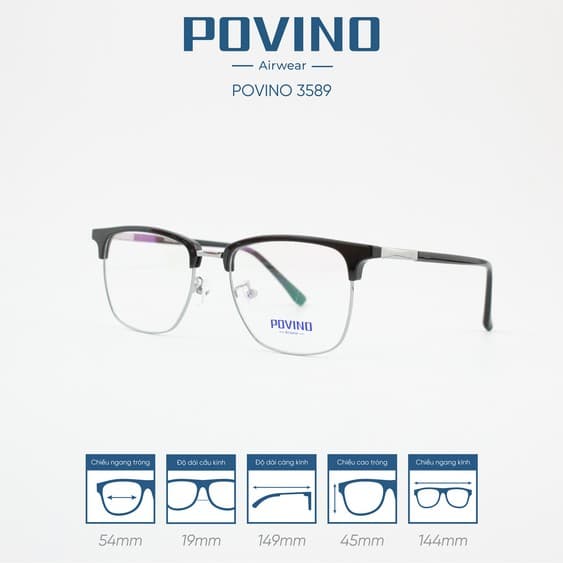 Gọng kính POVINO PO3589 - Ảnh 6