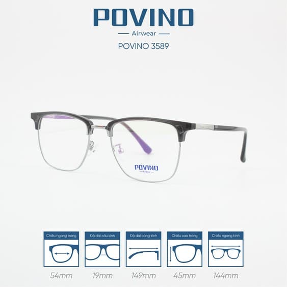 Gọng kính POVINO PO3589 - Ảnh 5