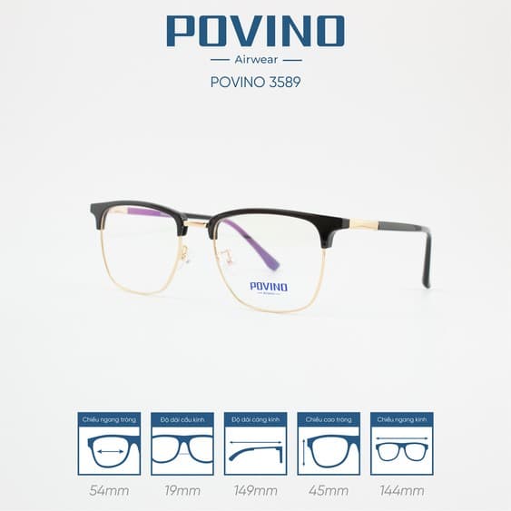 Gọng kính POVINO PO3589 - Ảnh 4