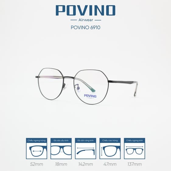 Gọng kính POVINO PO6910 - Ảnh 8