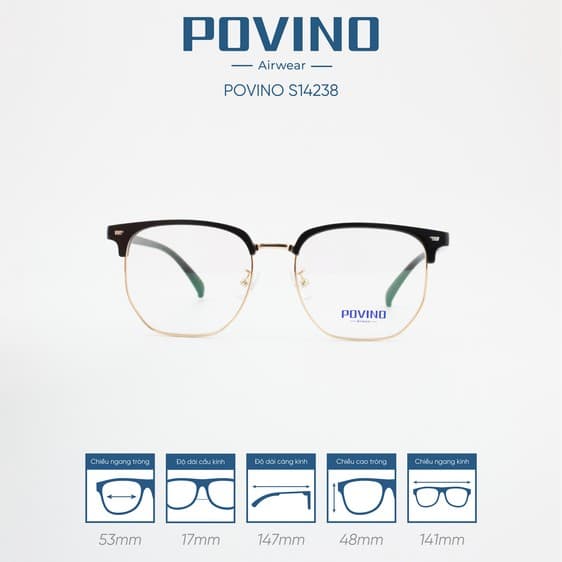 Gọng kính POVINO PO14238 - Ảnh 1