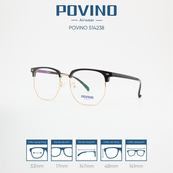 Gọng kính POVINO PO14238 - Ảnh 9