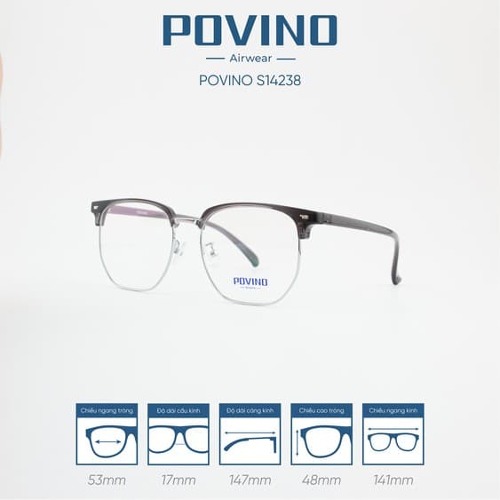 Gọng kính POVINO PO14238 - Ảnh 6