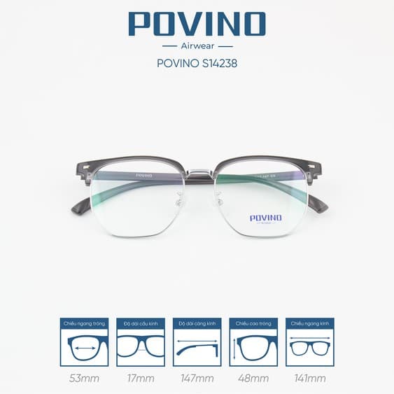 Gọng kính POVINO PO14238 - Ảnh 7