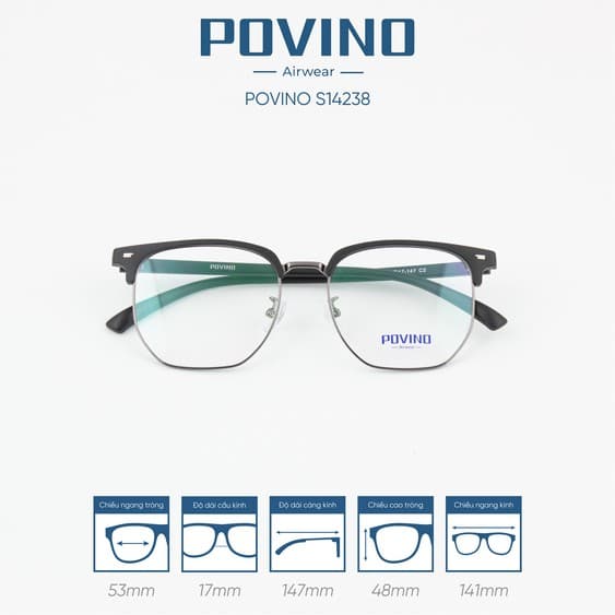 Gọng kính POVINO PO14238 - Ảnh 4