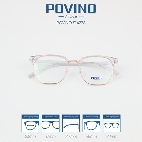 Gọng kính POVINO PO14238 - Ảnh 3