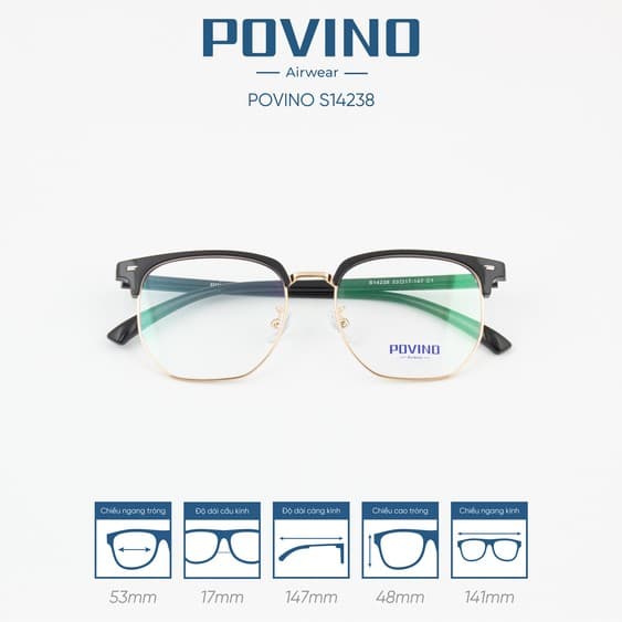 Gọng kính POVINO PO14238 - Ảnh 2
