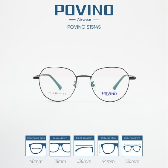 Gọng kính POVINO PO15145 - Ảnh 1