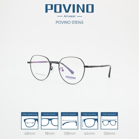 Gọng kính POVINO PO15145 - Ảnh 9