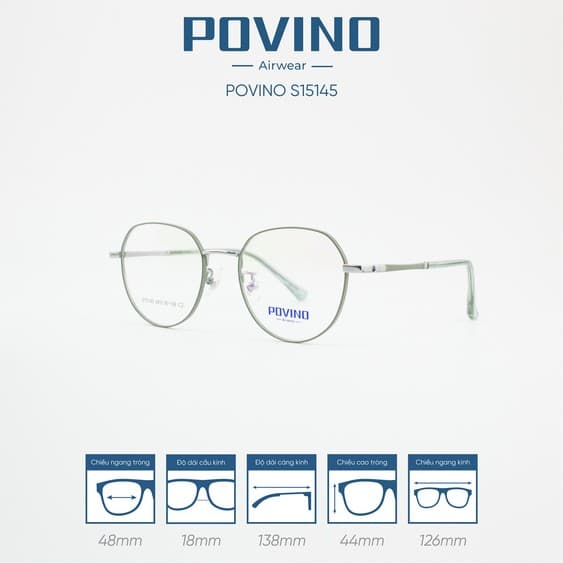 Gọng kính POVINO PO15145 - Ảnh 6