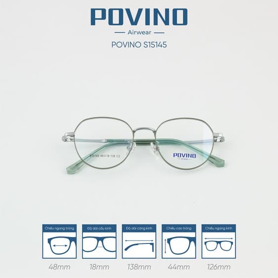 Gọng kính POVINO PO15145 - Ảnh 5