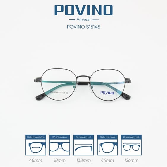Gọng kính POVINO PO15145 - Ảnh 4