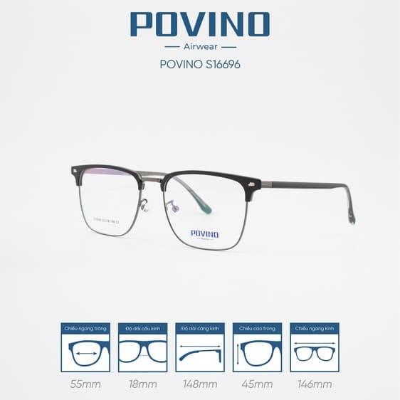 Gọng kính POVINO PO16696 - Ảnh 9
