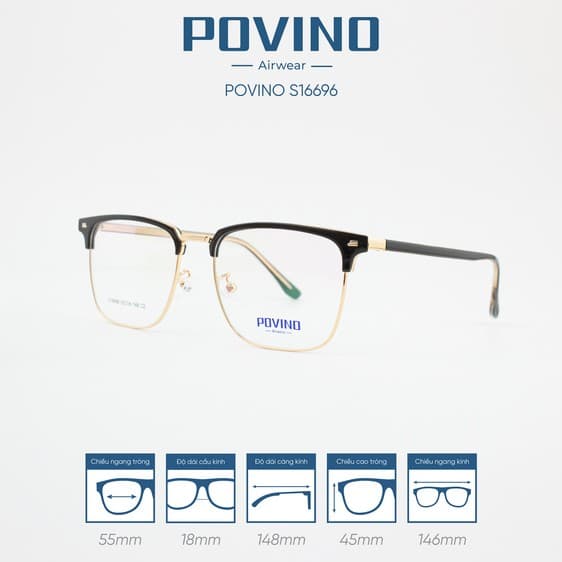 Gọng kính POVINO PO16696 - Ảnh 8