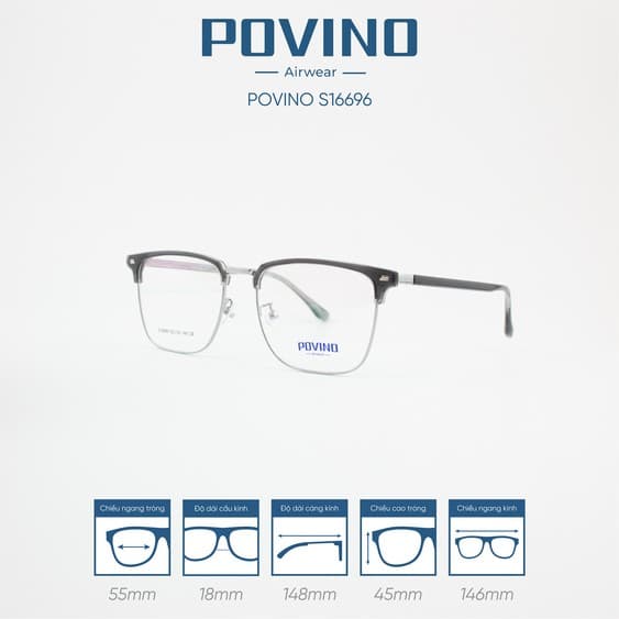 Gọng kính POVINO PO16696 - Ảnh 6