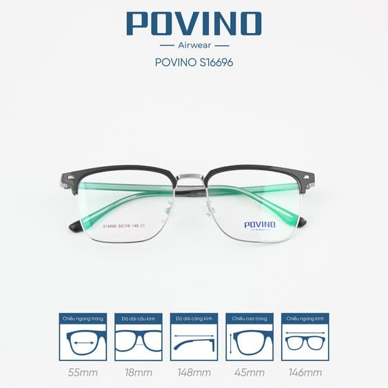 Gọng kính POVINO PO16696 - Ảnh 3