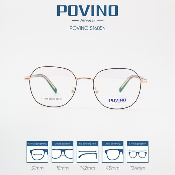 Gọng kính POVINO PO16854 - Ảnh 1