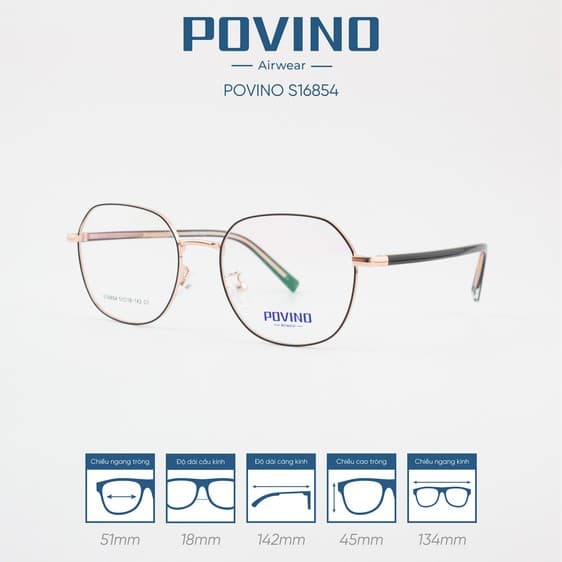 Gọng kính POVINO PO16854 - Ảnh 7