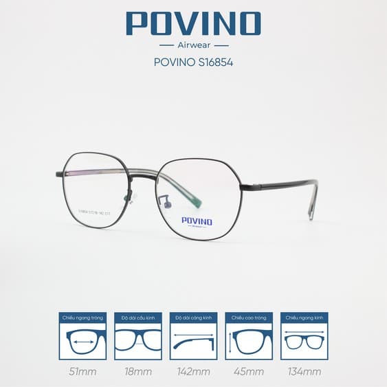 Gọng kính POVINO PO16854 - Ảnh 5