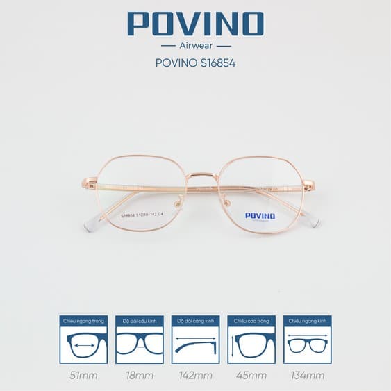 Gọng kính POVINO PO16854 - Ảnh 4