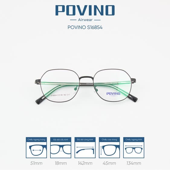 Gọng kính POVINO PO16854 - Ảnh 3