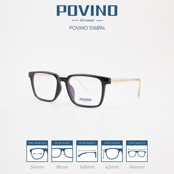 Gọng kính POVINO PO16894 - Ảnh 11