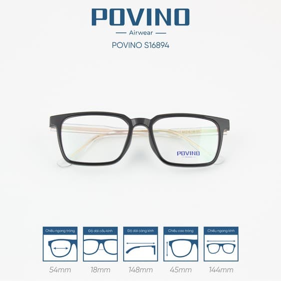 Gọng kính POVINO PO16894 - Ảnh 7