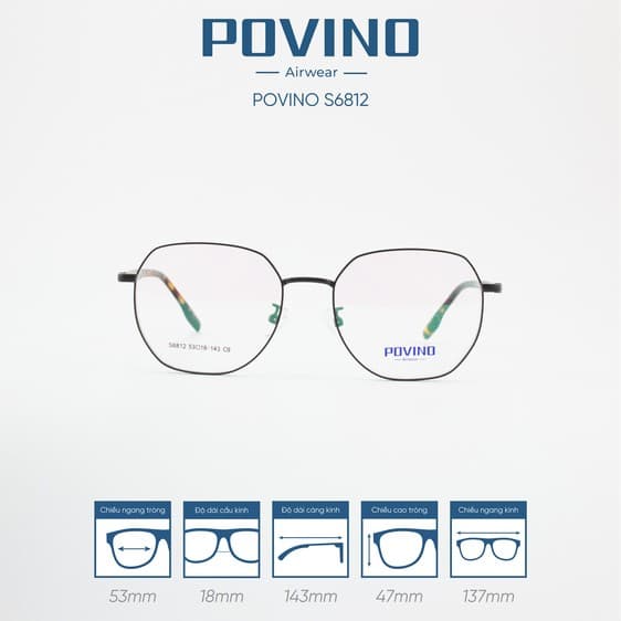 Gọng kính POVINO PO6812 - Ảnh 1