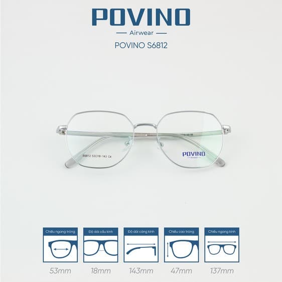 Gọng kính POVINO PO6812 - Ảnh 6