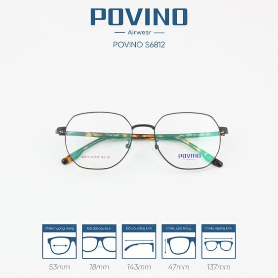 Gọng kính POVINO PO6812 - Ảnh 5