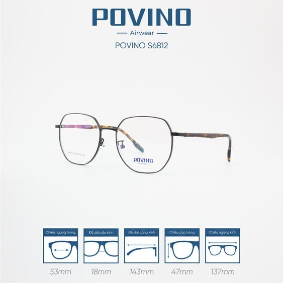 Gọng kính POVINO PO6812 - Ảnh 3