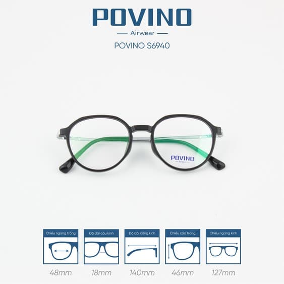 Gọng kính POVINO PO6940 - Ảnh 5