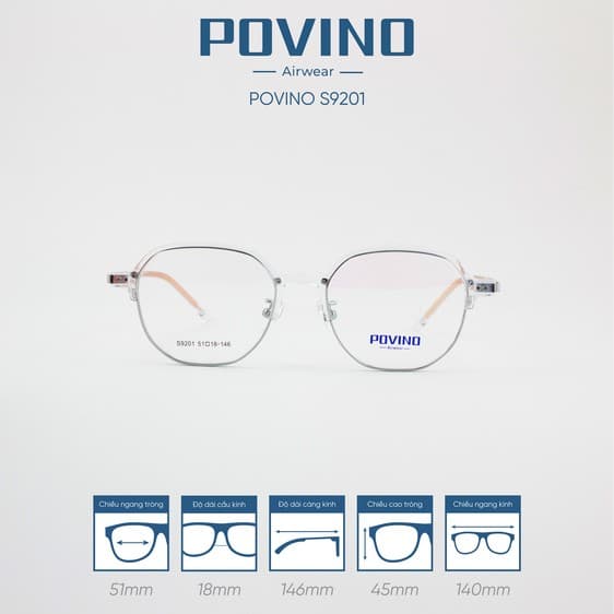 Gọng kính POVINO PO9201 - Ảnh 1