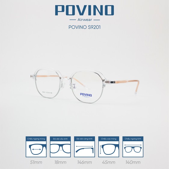 Gọng kính POVINO PO9201 - Ảnh 9