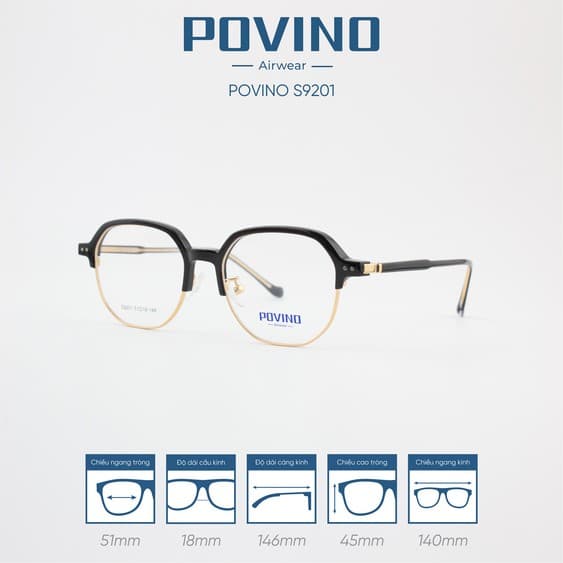 Gọng kính POVINO PO9201 - Ảnh 6