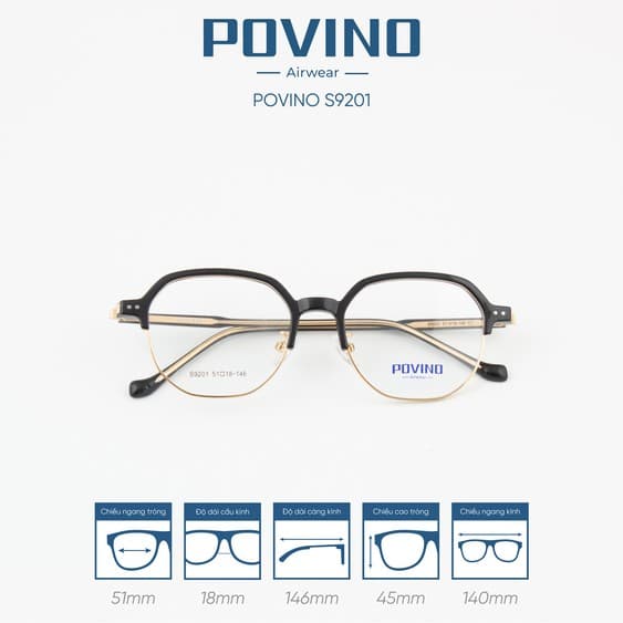 Gọng kính POVINO PO9201 - Ảnh 5