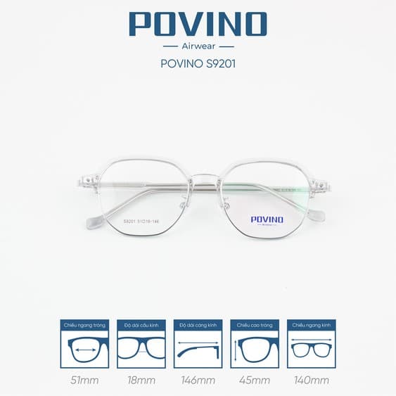 Gọng kính POVINO PO9201 - Ảnh 3