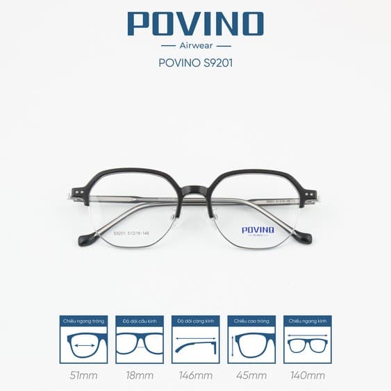 Gọng kính POVINO PO9201 - Ảnh 2