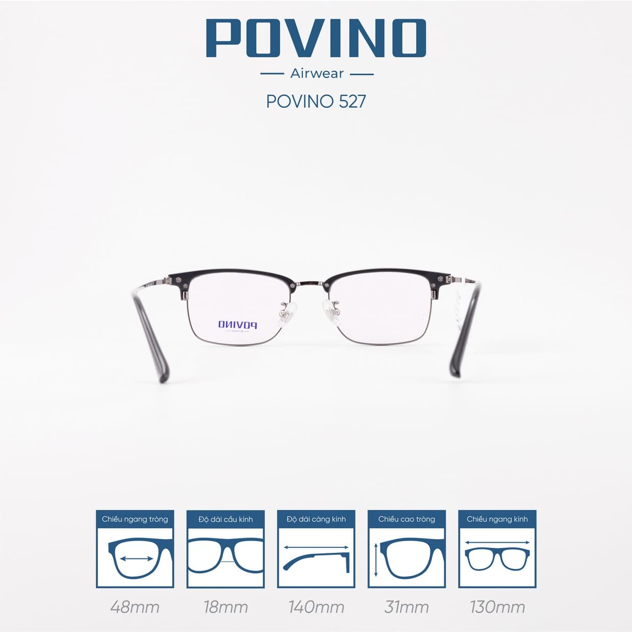 Gọng kính POVINO 527 - Ảnh 2